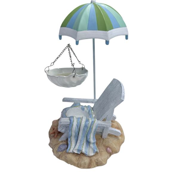 Yankee Candle Blue Green Stripe Beach Umbrella Chair Hanging Tart Burner Warmer‎ - Picture 4 of 7